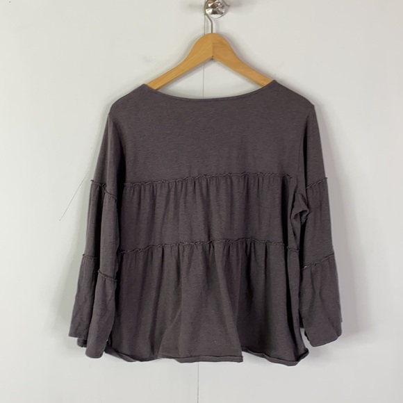 Garnet Hill Ruffle Knit Top Bell Sleeves - Picture 6 of 8
